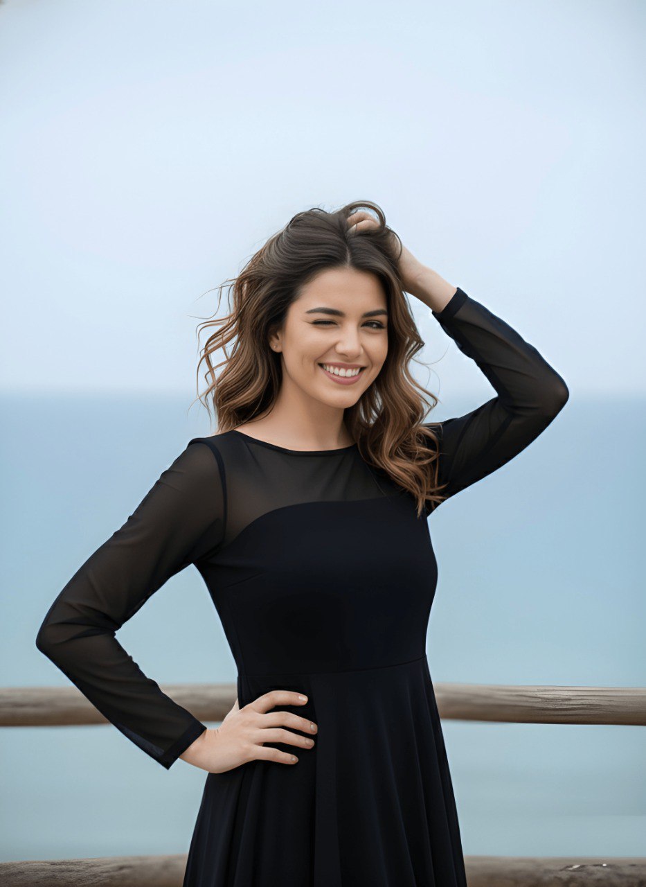 Black Chiffon High-Low Fit & Flare Dress with Sheer Sleeves