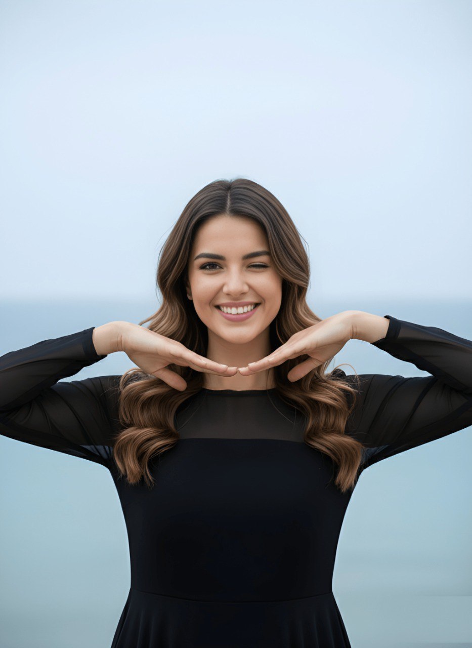 Black Chiffon High-Low Fit & Flare Dress with Sheer Sleeves