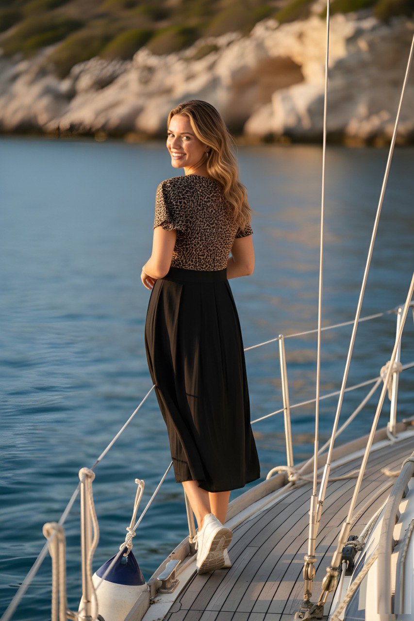 Leopard Print V-Neck Flutter Sleeve fancy dress - one piece